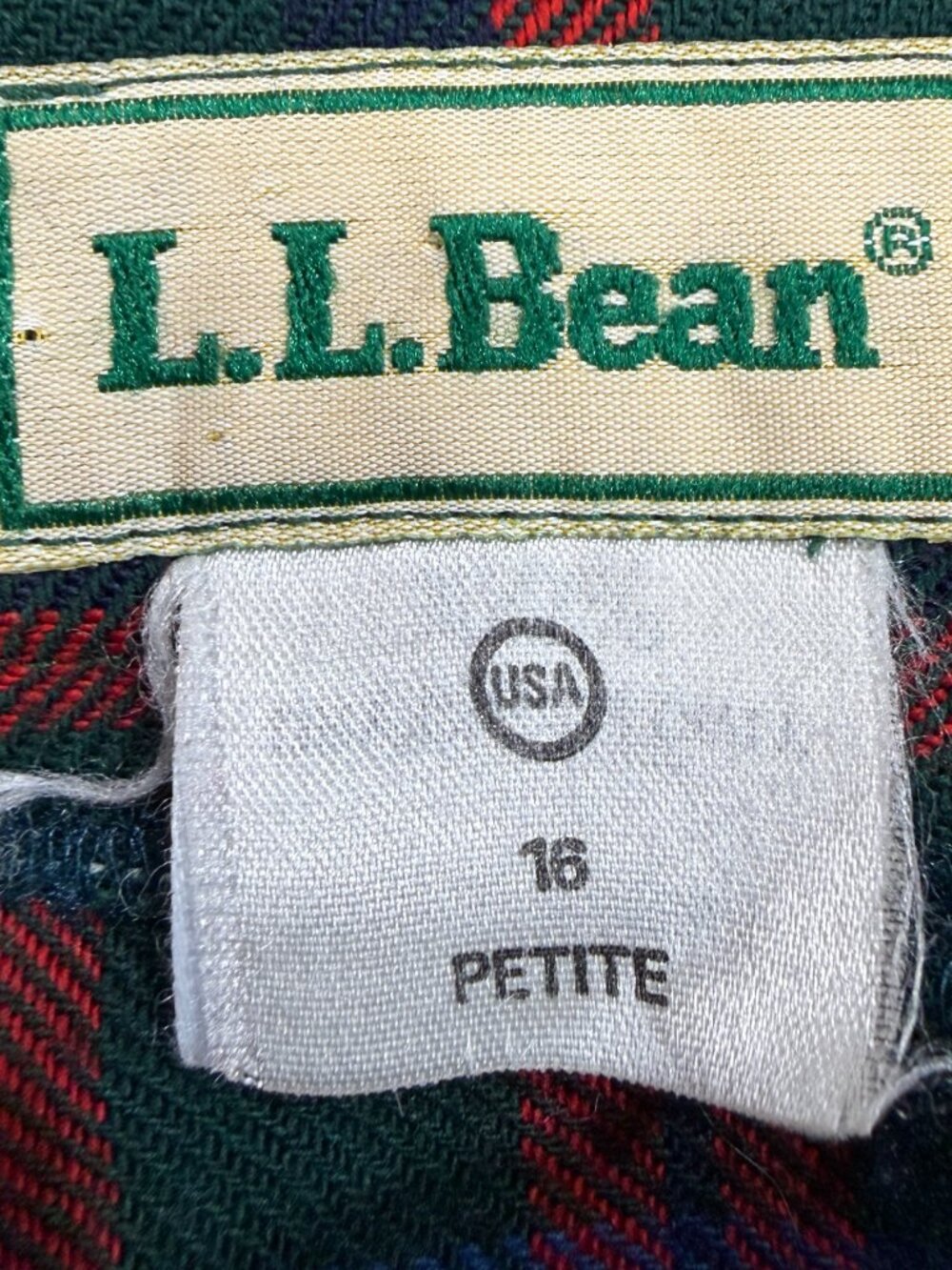 Vintage LL Bean 100% Wool Tartan Kilt Skirt 16P EUC Leather Straps Rare Scotland - Picture 2 of 7